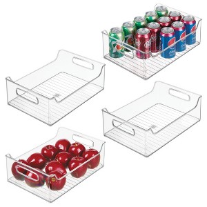 iDesign Plastic Stackable Pantry Bin with Handles - Set of 4 - Clear, USA Made - 1 of 4