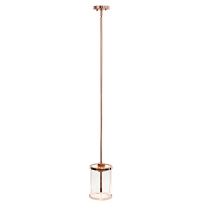 Rose Gold Farmhouse 55" Adjustable Glass Pendant Light