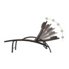 Outdoor Five Position Adjustable Chaise Lounge Chair Brown with Arms - Crestlive Products - 3 of 4