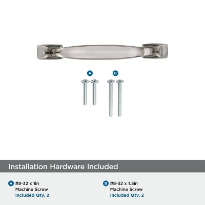 Polished Nickel 3" Cabinet Drawer Pull with Mounting Hardware