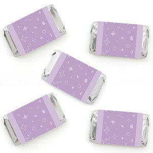 Big Dot of Happiness Purple Confetti Stars - Mini Candy Bar Wrapper Stickers - Simple Party Small Favors - 40 Count - 1 of 4