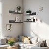 FurnitureR Wood Floating Shelves for Wall Set of 4, 15.75 Inch Wide Rustic Wooden Floating Shelves, WallMounted Display for Living Room, Black - 3 of 4