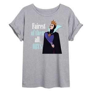 Women's - Disney Princess - Fairest of Them all Obvs Oversized Graphic T-Shirt - 1 of 4