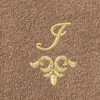 Linum Home Textiles 100% Turkish Cotton MONICA Gold Thread 2PC Embellished Washcloth Set - 3 of 3