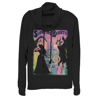 Juniors Womens Sleeping Beauty Silhouettes Cowl Neck Sweatshirt