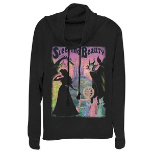 Juniors Womens Sleeping Beauty Silhouettes Cowl Neck Sweatshirt - 1 of 3