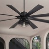 70" Possini Euro Design Defender Modern Industrial Indoor Outdoor Ceiling Fan LED Light Remote Matte Black Damp Rated Patio House - 2 of 4