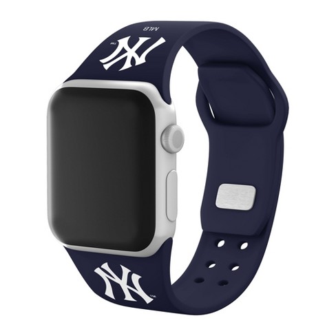 Mlb New York Yankees Apple Watch Compatible Silicone Band Blue