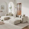 WJShome 141.73" Modular Sectional Sofa, Slipcovered Corduroy U Shaped Sofa Couch with 2 Ottomans,Beige - 2 of 4
