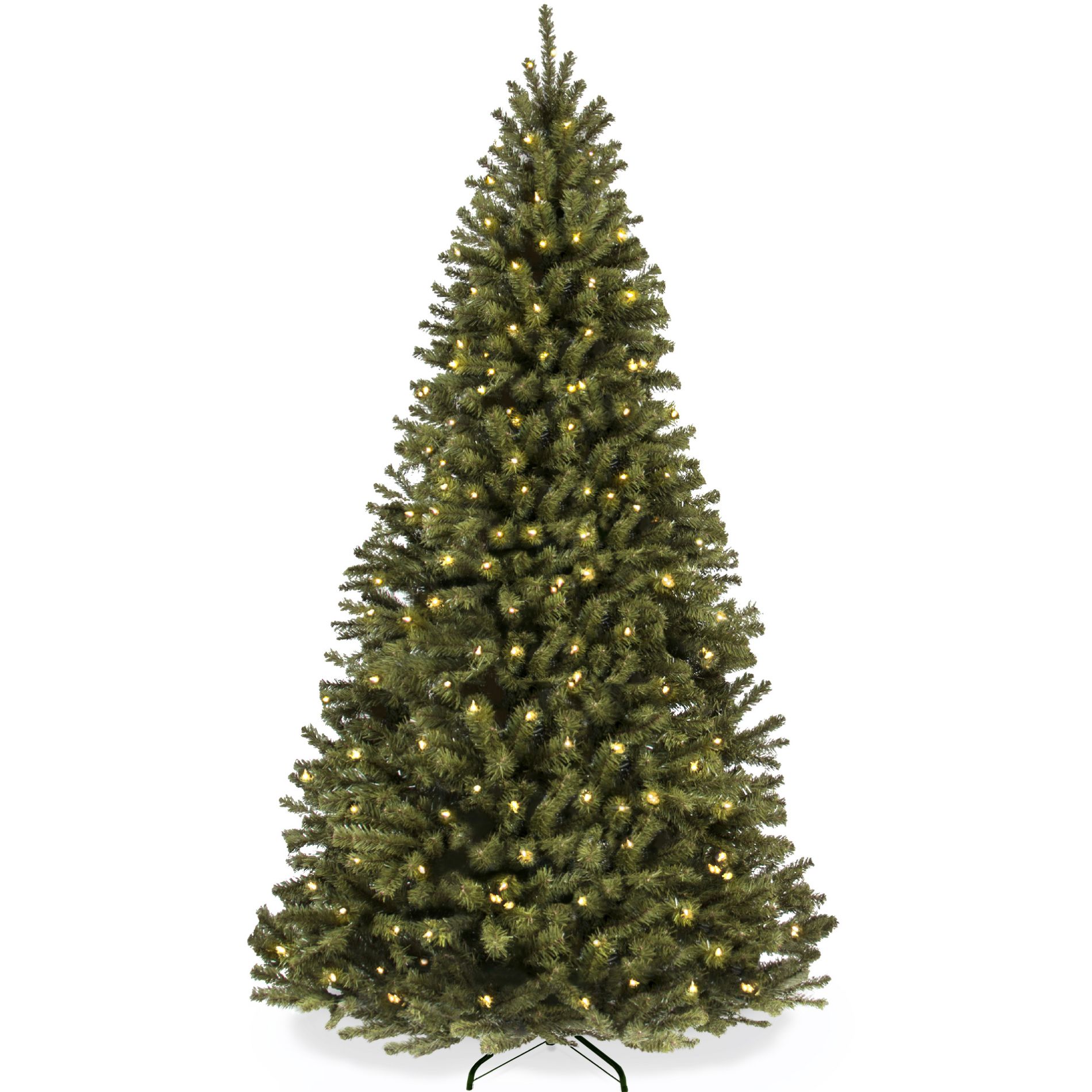 Best Choice Products Premium Pre-Lit Artificial Spruce Christmas Tree w/ Dense Branches, Easy Assembly, Metal Hinges & Foldable Base