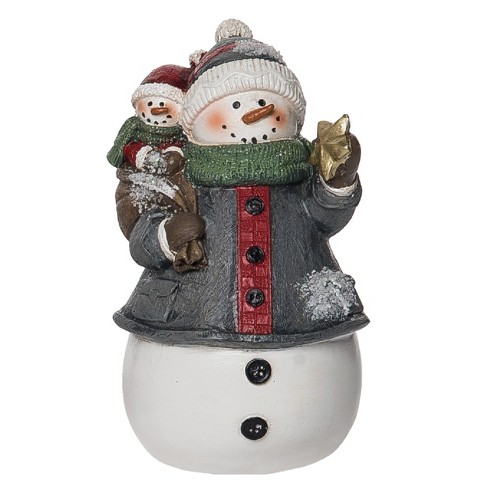 Transpac Resin 5.5 In. Multicolored Christmas Quilted Snowman Figurine ...