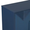 Sideboard Buffet Cabinet With 4 Triangular Pattern Doors, Modern Kitchen Storage Cabinet With Adjustable Shelves Metal Legs For Dining Room - 4 of 4