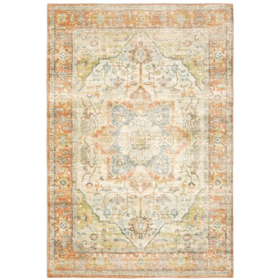 Oriental Weavers Savoy 28101 Orange/ Silver Indoor Area Rug - 7'8" x 10'