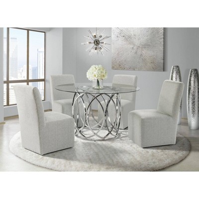 5pc Marcy Standard Height Dining Set Chrome - Picket House Furnishings