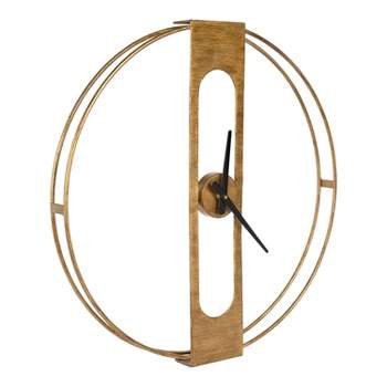 22" x 22" Urgo Numberless Metal Wall Clock Gold - Kate & Laurel All Things Decor