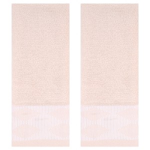 REGALWOVEN Bathroom Diamond Patterned Cotton Absorbent Soft Hand Towel 14 x 30 Inch - 1 of 4