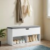 Shoe Bench with Cushion, Storage Bench, Entryway Bench with Storage, Shoe Rack Bench,Shoe Shelf, for Living Room, Bedroom - 2 of 4