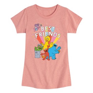 Girls' - Sesame Street - Sesame Street Best Friends Fitted Short Sleeve Graphic T-Shirt - 1 of 4