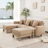 VASIP Boucle Fabric 3-Seater Sofa, Shell-Shaped Armrests & Self-Wrapped Cylindrical Legs, for Living Room & Apartment,Beige - 3 of 4