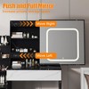 Vanity Desk With Mirror and LED Lights, Makeup Vanity Desk With Sliding Mirror, 3 Color Adjustable Light - 3 of 4