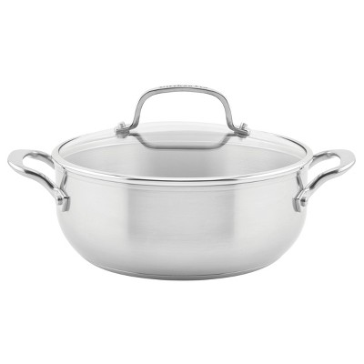 Kitchenaid 3-ply Base Stainless Steel 8qt Stockpot With Lid : Target