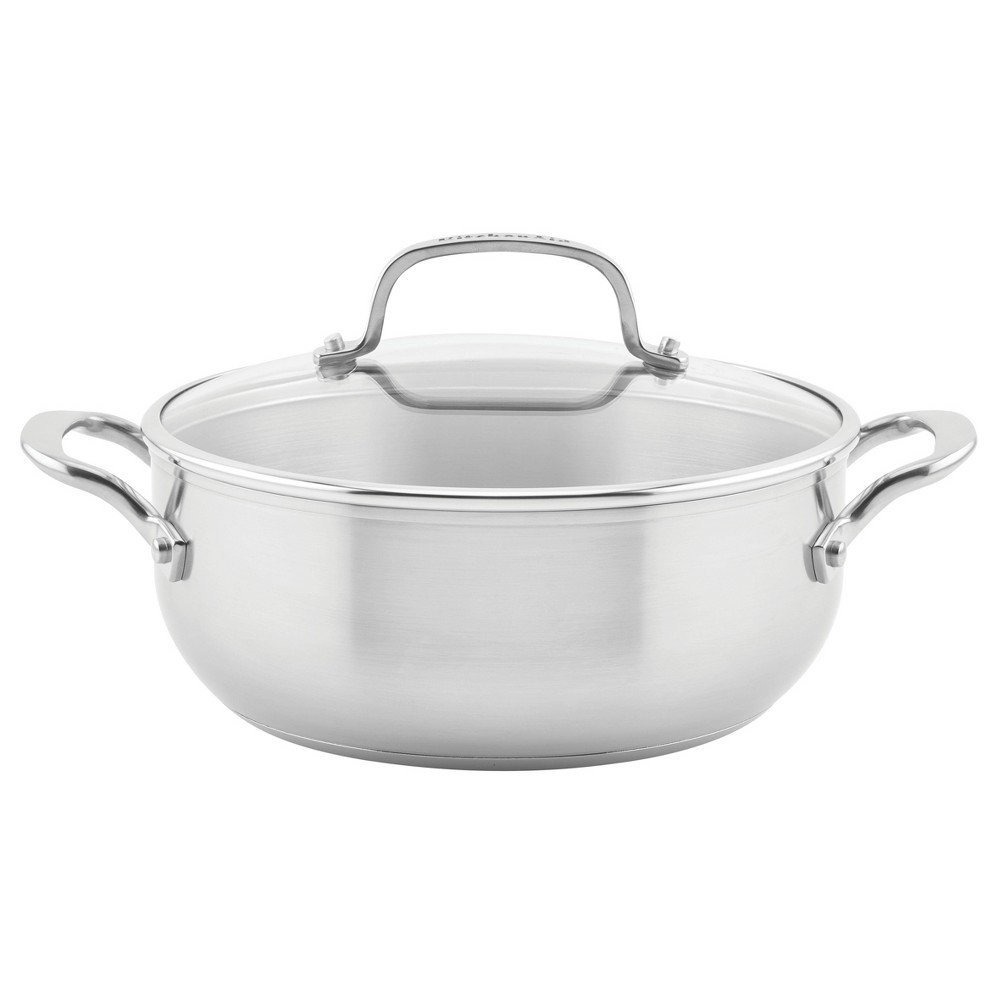 KitchenAid 3-Ply Base Stainless Steel 4qt Casserole with Lid