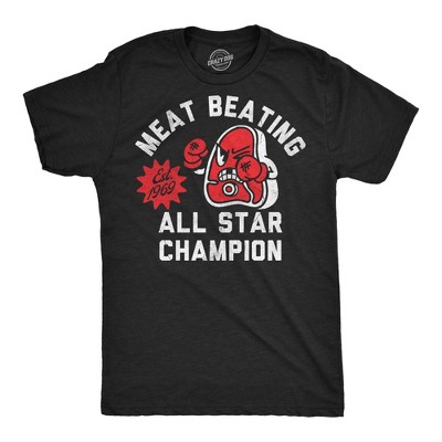 Mens Funny T Shirts Meat Beating All Star Champion Sarcastic Graphic Novelty Tee For Men - Crazy Dog Men's T Shirt
