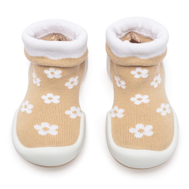Komuello Toddler Girl First Walk Sock Shoes - Daisie Latte, 1 of 10