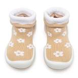 Komuello Toddler Girl First Walk Sock Shoes - Daisie Latte