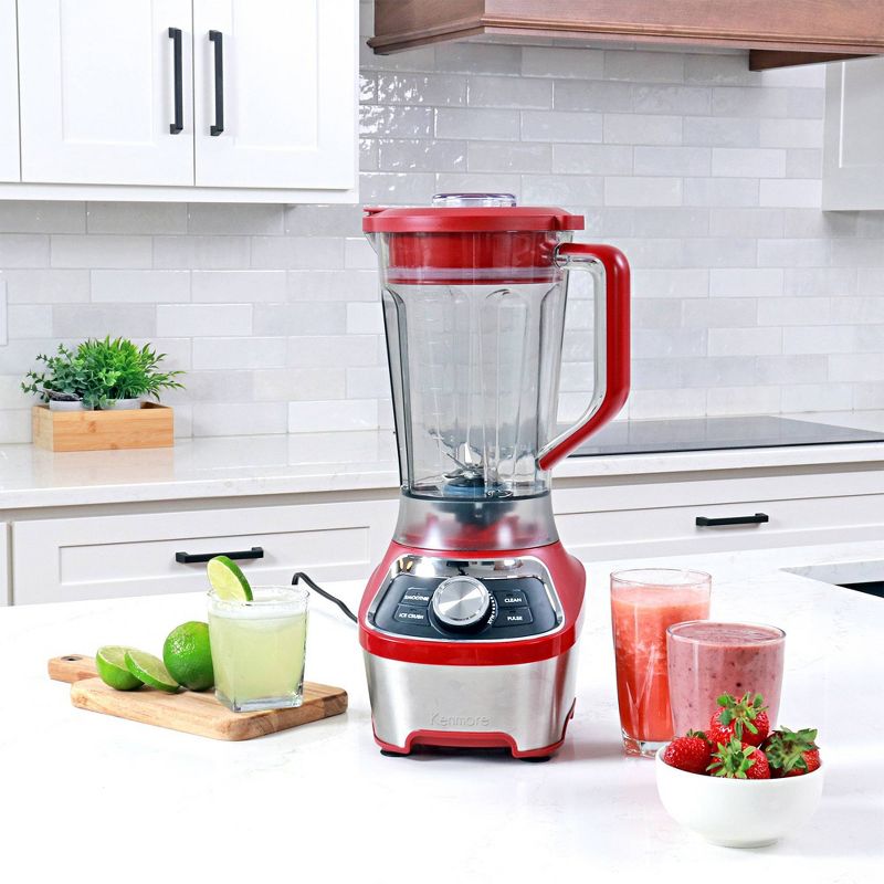 Kenmore 64 oz Stand Blender 1200W Smoothie and Ice Crush Modes Red, 2 of 9