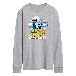 Men's - Pete the Cat - I Dig The Beach Long Sleeve Graphic T-Shirt - 1 of 4