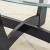 Sapphtopaz Coffee Tables for Living Room Coffee Bar with Glass Top Center Table with Wood Legs Small Coffee Table for Office,Apartment - 4 of 4