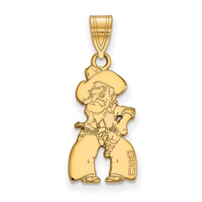 Black Bow Jewelry 14k Yellow Gold Oklahoma State Cowboys NCAA Large Pendant