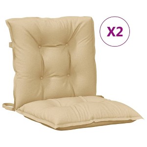 vidaXL Lowback Chair Cushions - Melange Beige, 2 Pcs, 39.4"x19.7"x2.8", Indoor/Outdoor PP Hollow Fiber Filled Seat Pads, Non-Slip Design - 1 of 4
