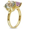 EVERLY JEWELRY | Yellow Plated Sterling Silver 5 CT TGW Green Amethyst and Rose de France Ring - 2 of 4