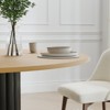 PexFix 52" Wood Round Dining Table Kitchen Table for 4-6 with Arc-Shaped Edge Top & Textured Pedestal for Living/Dining Room Coffee Office Natural - 3 of 4