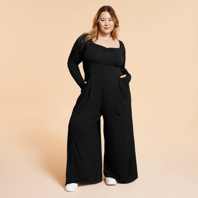 Blogilates Women's Sweetheart Wide-Leg Jumpsuit - Black 1X