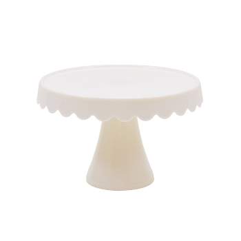 Antiqued Wood Scalloped Cake Stand - Magnolia