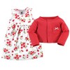 Hudson Baby Infant and Toddler Girl Cotton Dress and Cardigan 2pc Set, Strawberries, 5 Toddler - 2 of 4