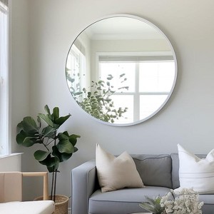 KTMBDW Round Mirror, Metal Frame Circle Mirror, Wall Mounted for Bathroom, Vanity, Living Room - 1 of 4