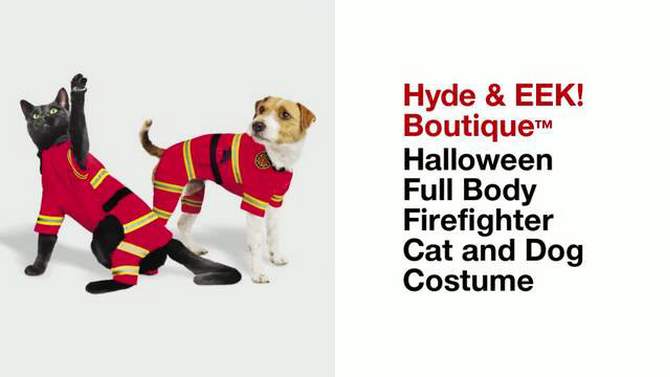 Halloween Full Body Firefighter Cat and Dog Costume - Hyde & EEK! Boutique™, 2 of 11, play video