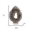 HomeRoots 17" Silver And White Aluminum And Marble Tabletop Sculpture - 3 of 4