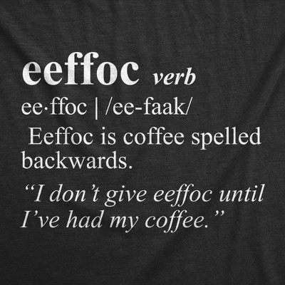 Мужские футболки Crazy Dog T-Shirts, Inc. Mens Eeffoc T shirt Funny Coffee Caffeine Addicted Hilarious Sarcasm Graphic Tee - Crazy Dog Men's T Shirt For Coffee Lovers Black M — фото 2