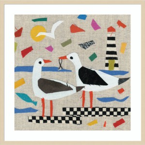 33" x 33" Ello Birds by Jenny Frean Wood Framed Wall Art Print - Amanti Art: Modern Lithograph, Animal Subject, Hardwood Frame - 1 of 4