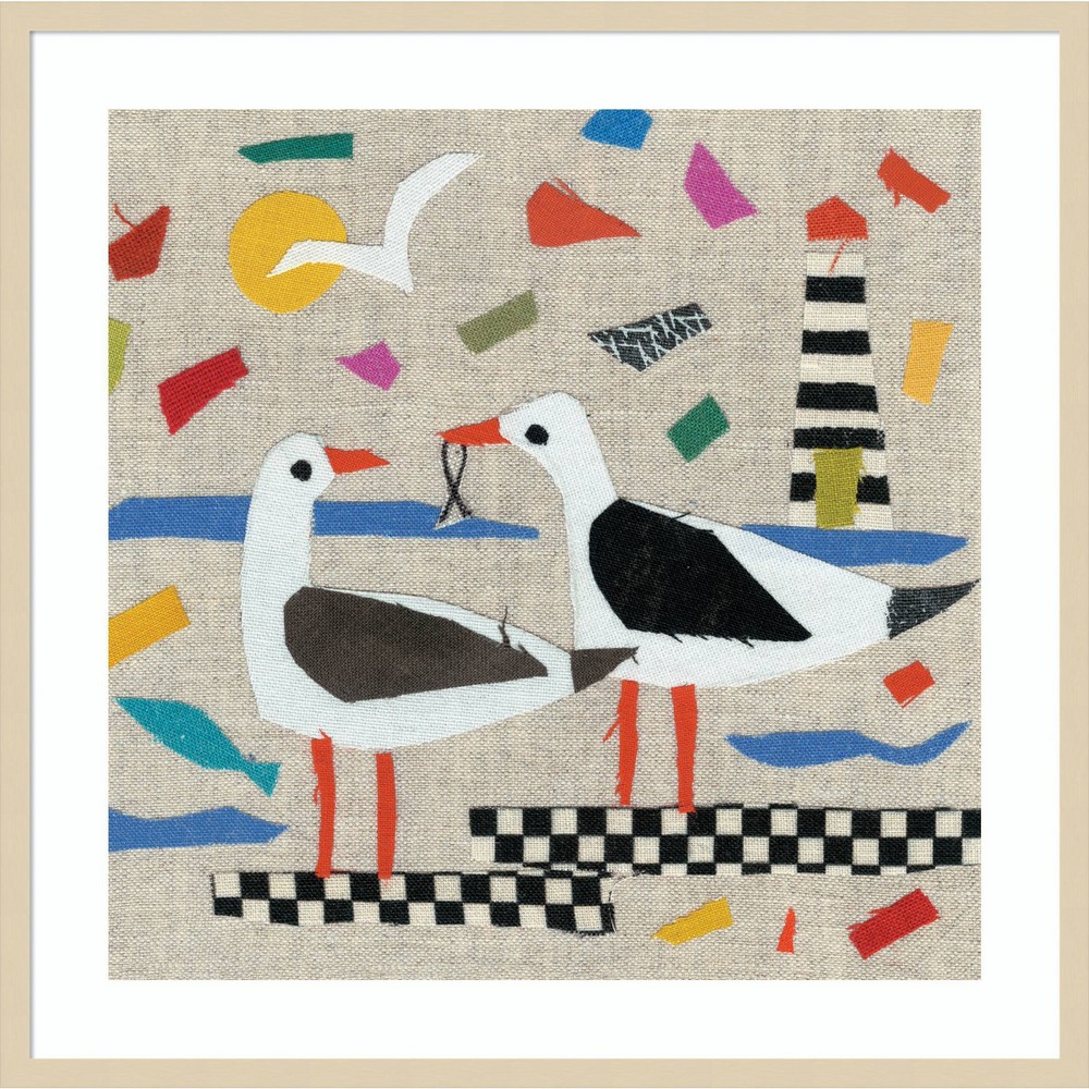 Photos - Other Decoration 33" x 33" Ello Birds by Jenny Frean Wood Framed Wall Art Print - Amanti Art: Modern Lithograph, Animal Subject, Hardwood Fra