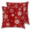Pillow Covers Christmas Red Snowflake Xmas Set of 2 Pillowcases - 3 of 3
