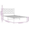vidaXL Metal Bed Frame without Mattress with Headboard White Twin XL - 4 of 4