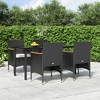 vidaXL Patio Dining Set Outdoor Dining Set Table and Chair Set for Garden - 63" Table Length Black 4 Items - 2 of 4
