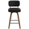 Bekrvio 26"/29" Mid-Century Modern Swivel Bar Stools Set of 1/2/3/4- Faux Leather Upholstered with Back and Bent Wood Legs,Ideal for Kitchen Island - 2 of 4