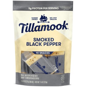 Tillamook Smoked Black Pepper Cheese Snack Portions -7.5oz/10ct - 1 of 4
